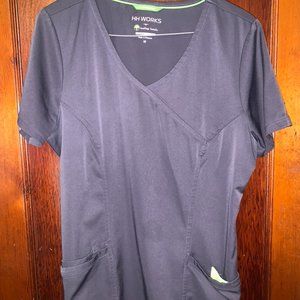 HH Works Grey Women's Scrub Top Size: Medium